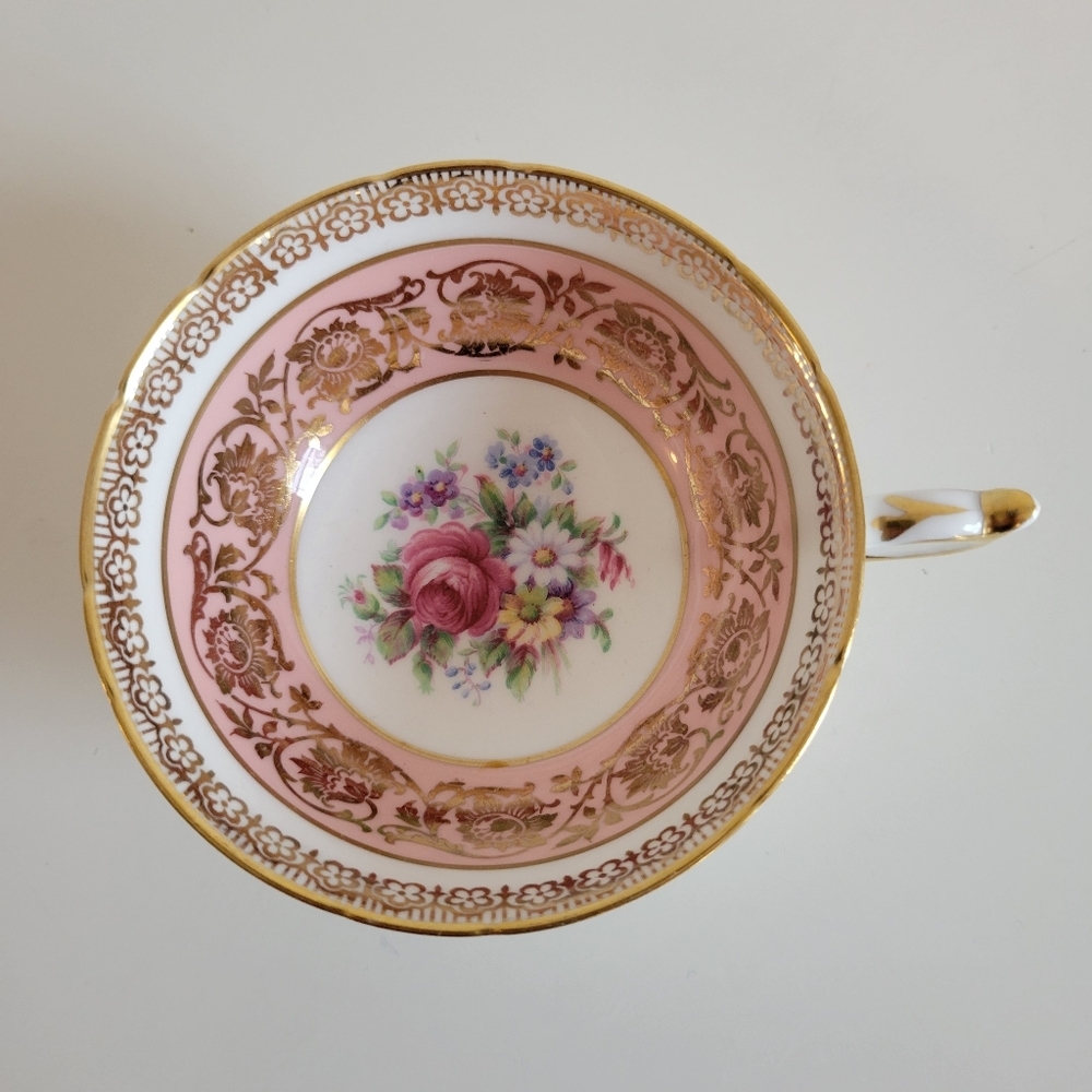 Paragon Vintage Gold Pink Floral Teacup Only